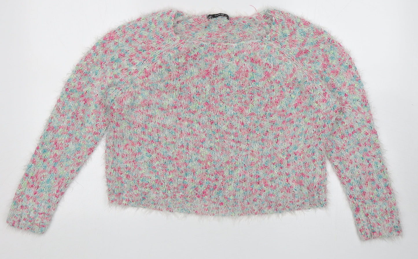 George Womens Pink Crew Neck  Acrylic Pullover Jumper Size 12