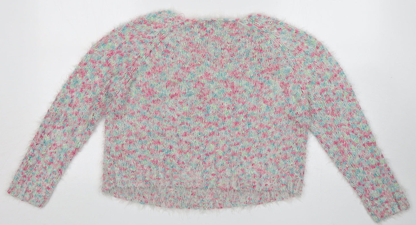 George Womens Pink Crew Neck  Acrylic Pullover Jumper Size 12