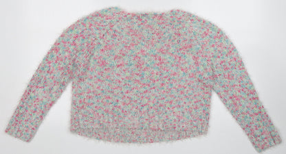 George Womens Pink Crew Neck  Acrylic Pullover Jumper Size 12