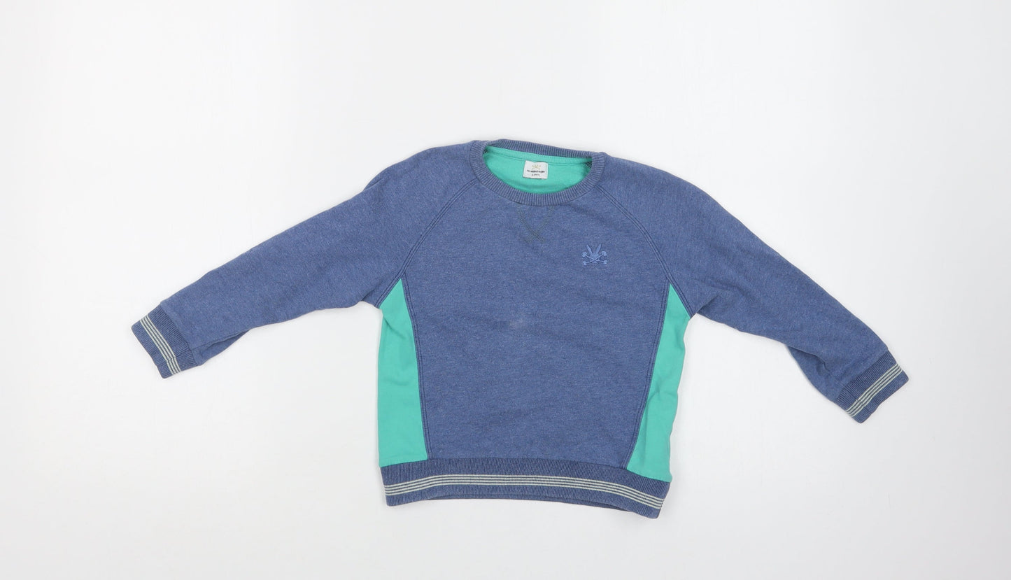 No Added Sugar Boys Blue Colourblock Cotton Pullover Sweatshirt Size 4 Years