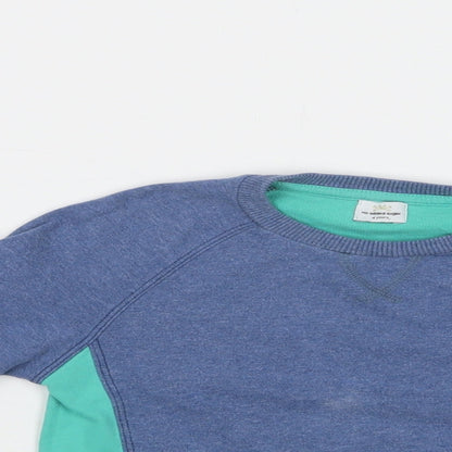No Added Sugar Boys Blue Colourblock Cotton Pullover Sweatshirt Size 4 Years