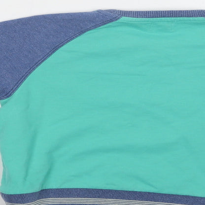 No Added Sugar Boys Blue Colourblock Cotton Pullover Sweatshirt Size 4 Years