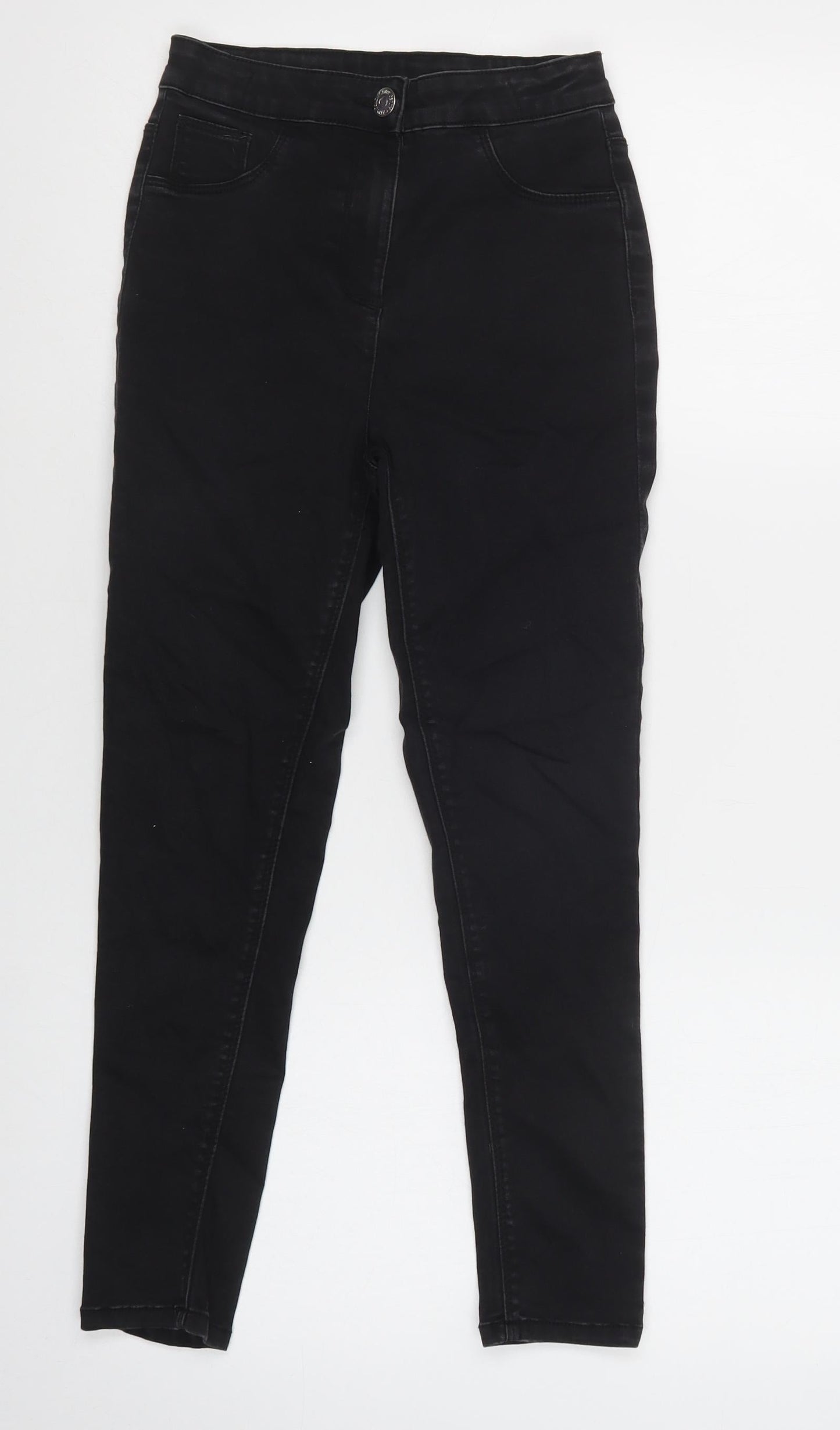 Matalan Girls Black  Cotton Skinny Jeans Size 11 Years  Regular Button