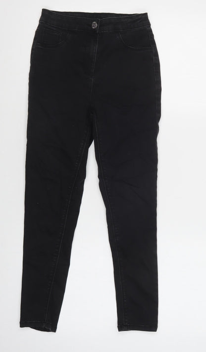 Matalan Girls Black  Cotton Skinny Jeans Size 11 Years  Regular Button