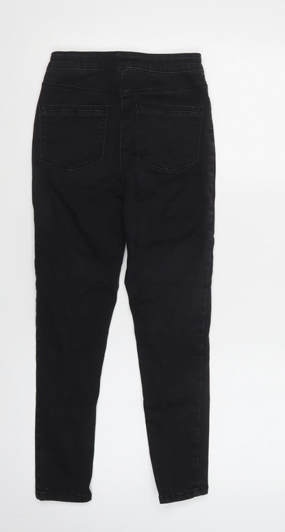 Matalan Girls Black  Cotton Skinny Jeans Size 11 Years  Regular Button