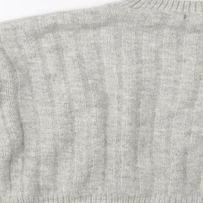 F&F Womens Grey Crew Neck  Acrylic Pullover Jumper Size 8