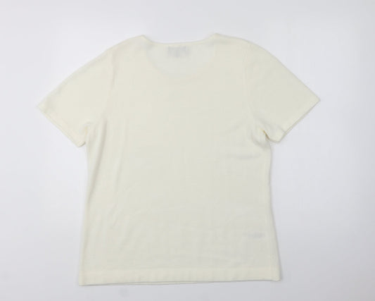 Womens UK Size 18 Papaya Ivory Pullover Jumper