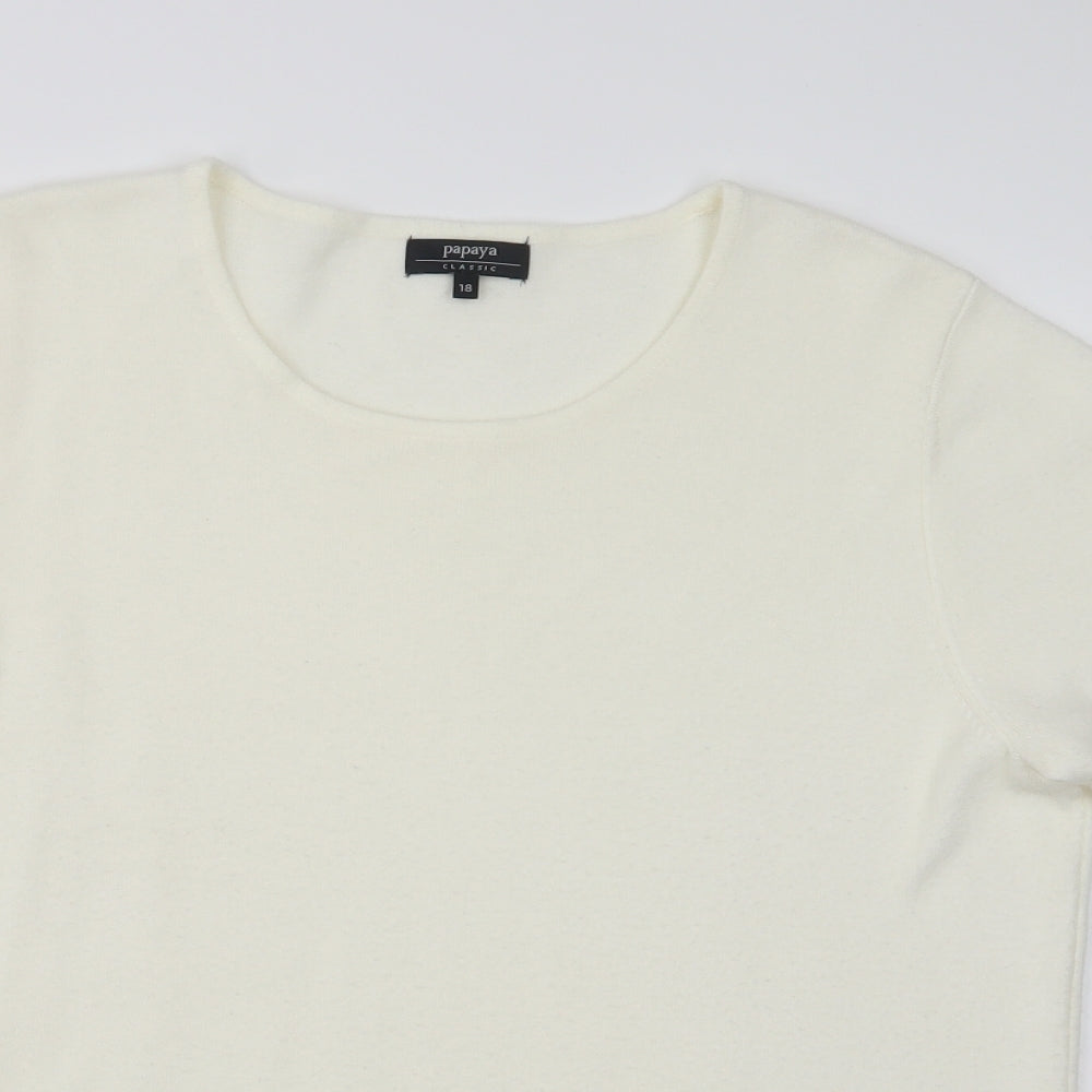 Womens UK Size 18 Papaya Ivory Pullover Jumper