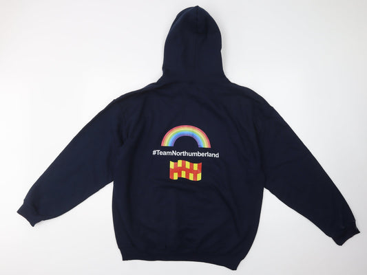 Gildan Womens Blue  Cotton Pullover Hoodie Size L   - Northumberland