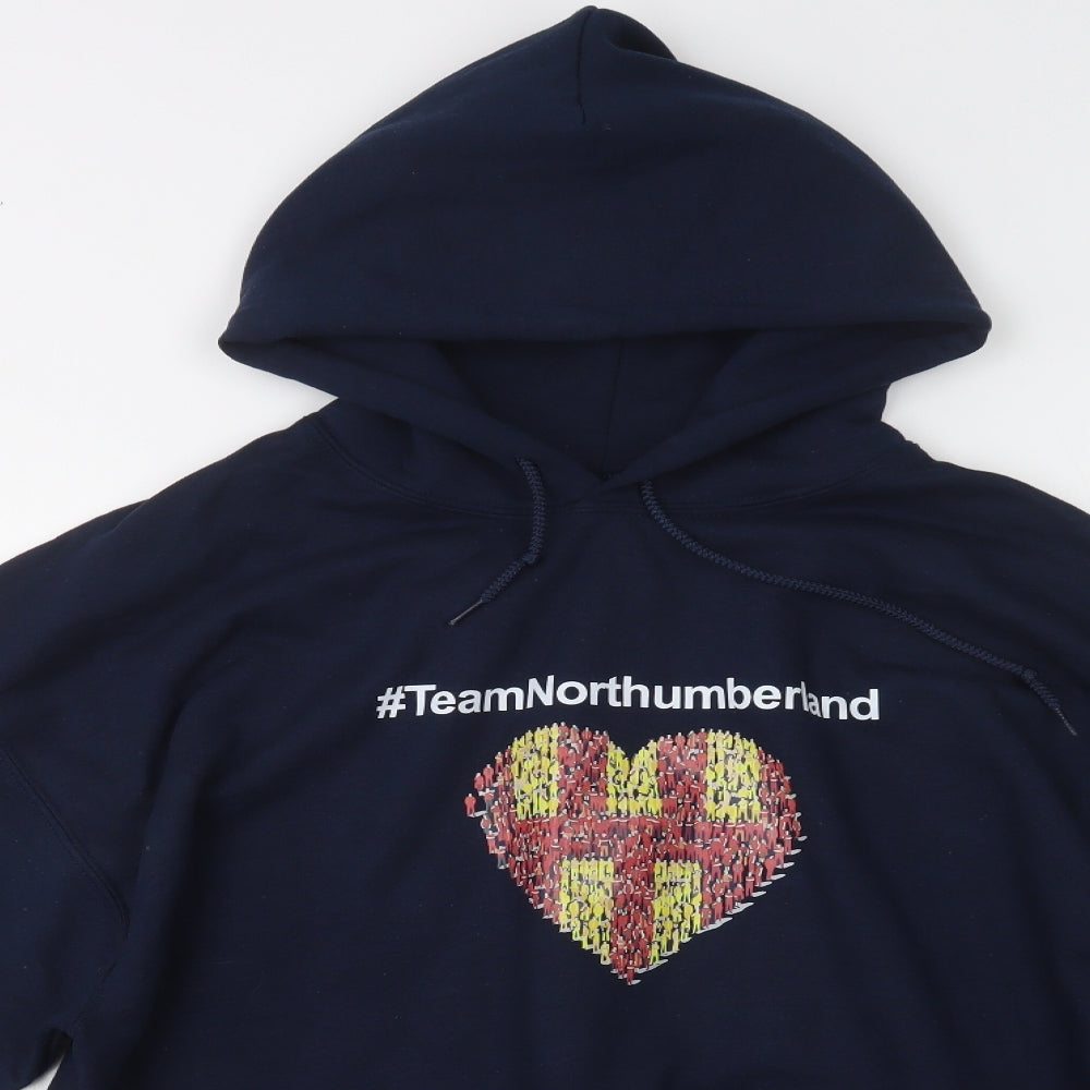 Gildan Womens Blue  Cotton Pullover Hoodie Size L   - Northumberland