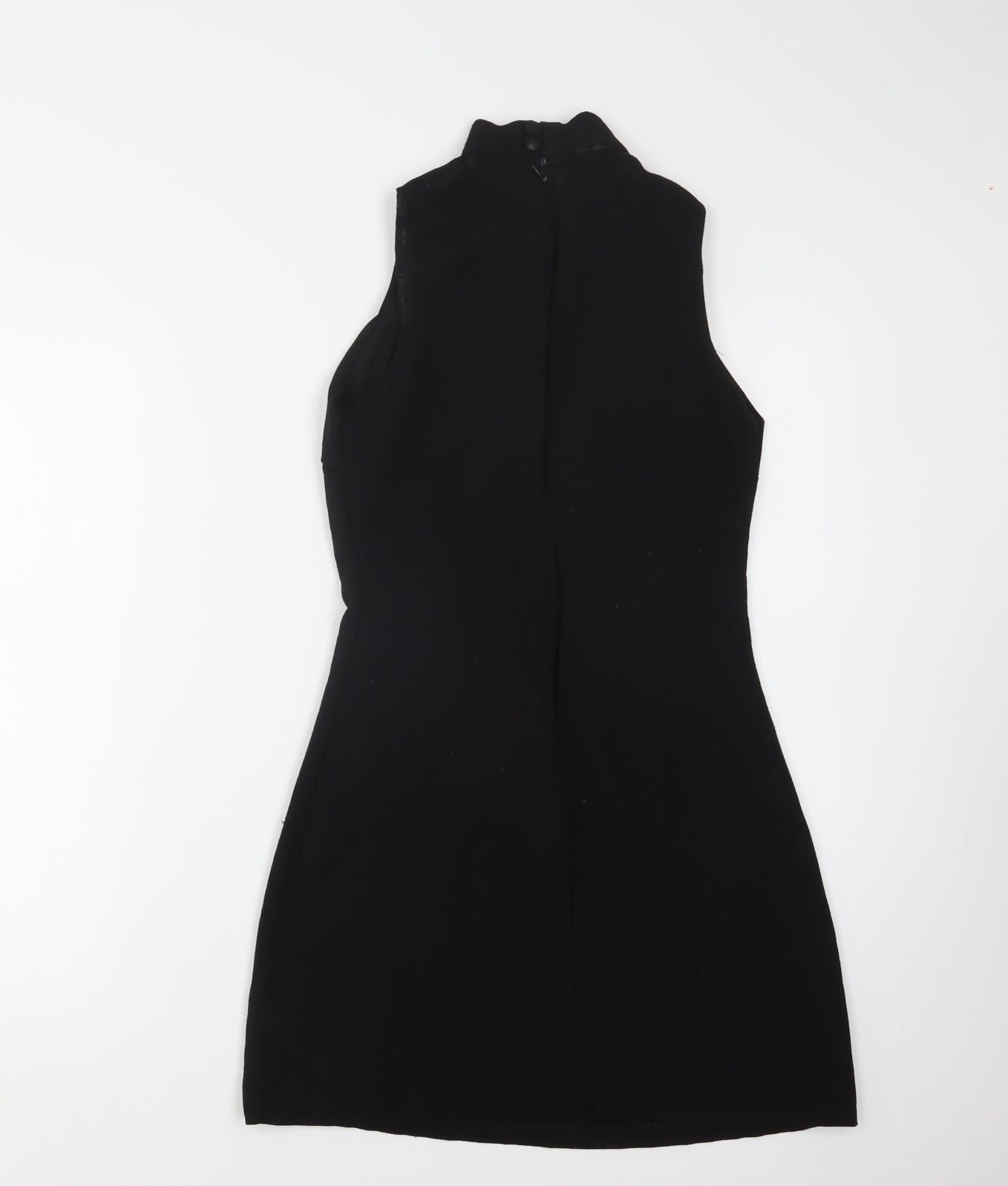 Boohoo Womens Black  Polyester Shift  Size 6  Mock Neck Zip