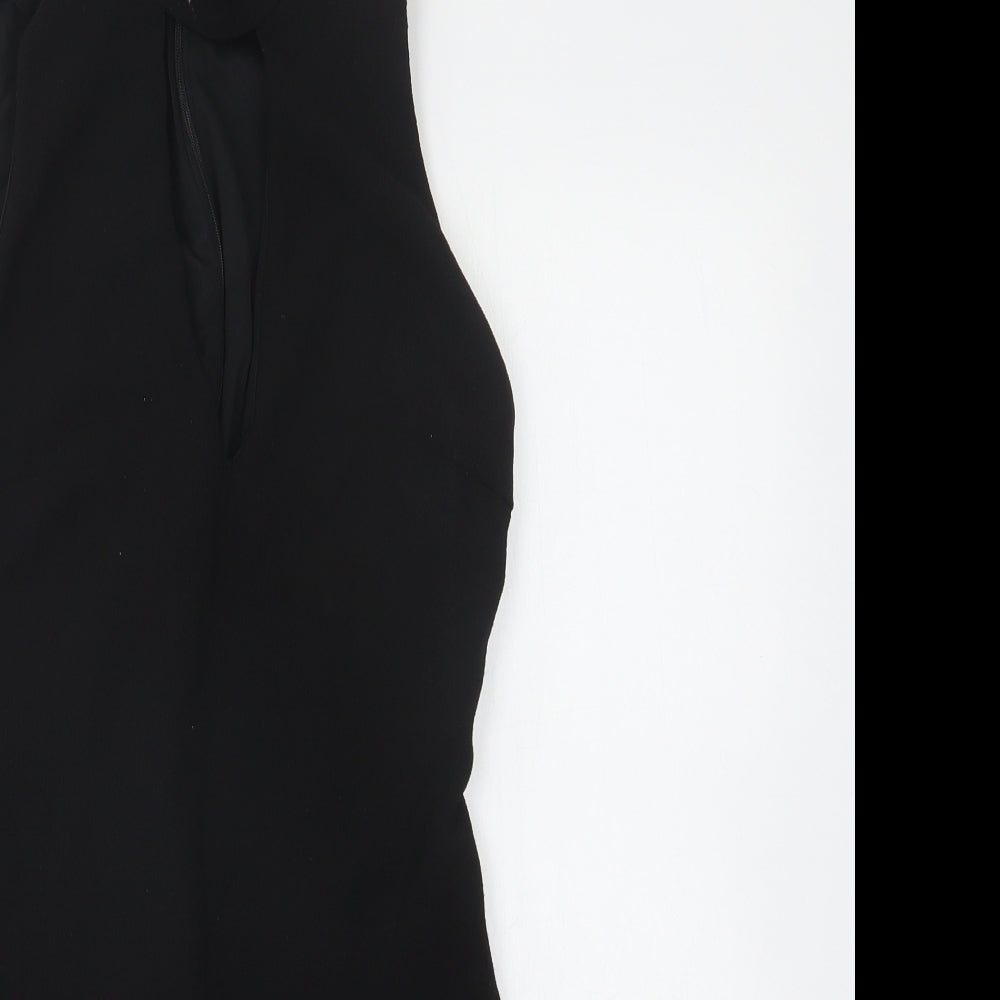 Boohoo Womens Black  Polyester Shift  Size 6  Mock Neck Zip