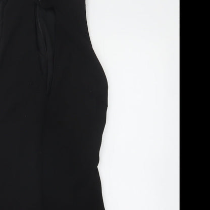 Boohoo Womens Black  Polyester Shift  Size 6  Mock Neck Zip