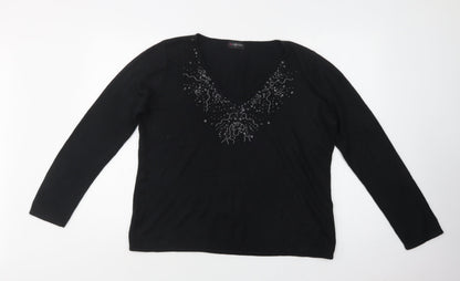Womens UK Size L Bm Collection Black Pullover Jumper