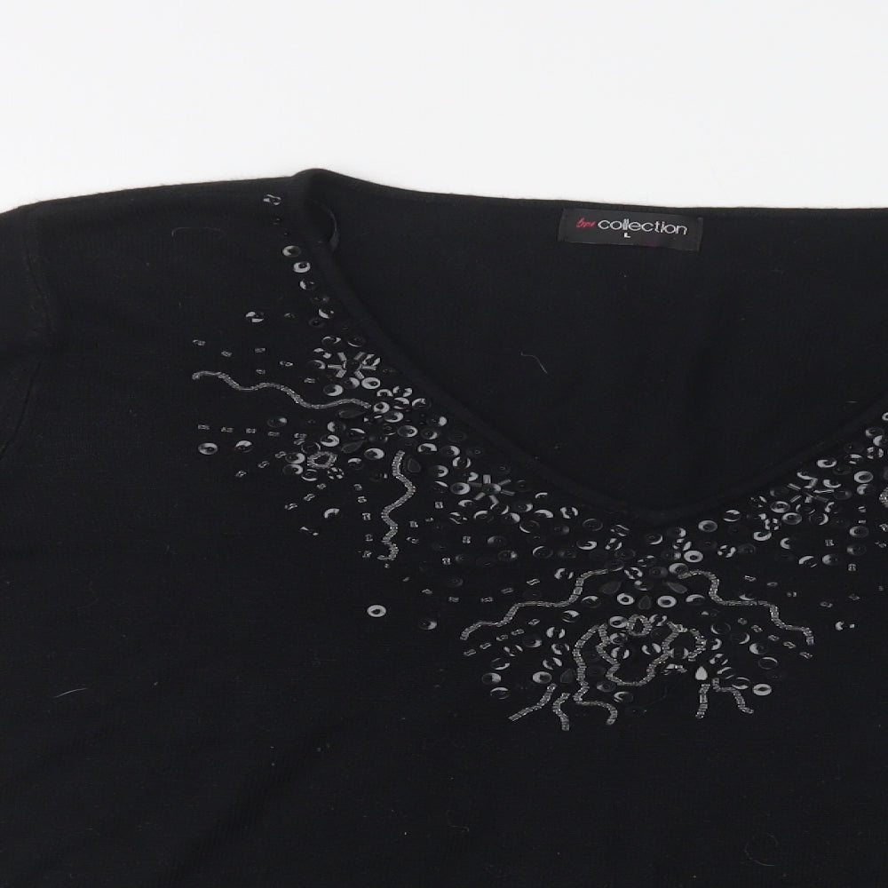 Womens UK Size L Bm Collection Black Pullover Jumper
