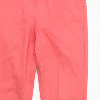 BHS Womens Pink  Cotton Skinny Jeans Size 12 L31 in Regular Button
