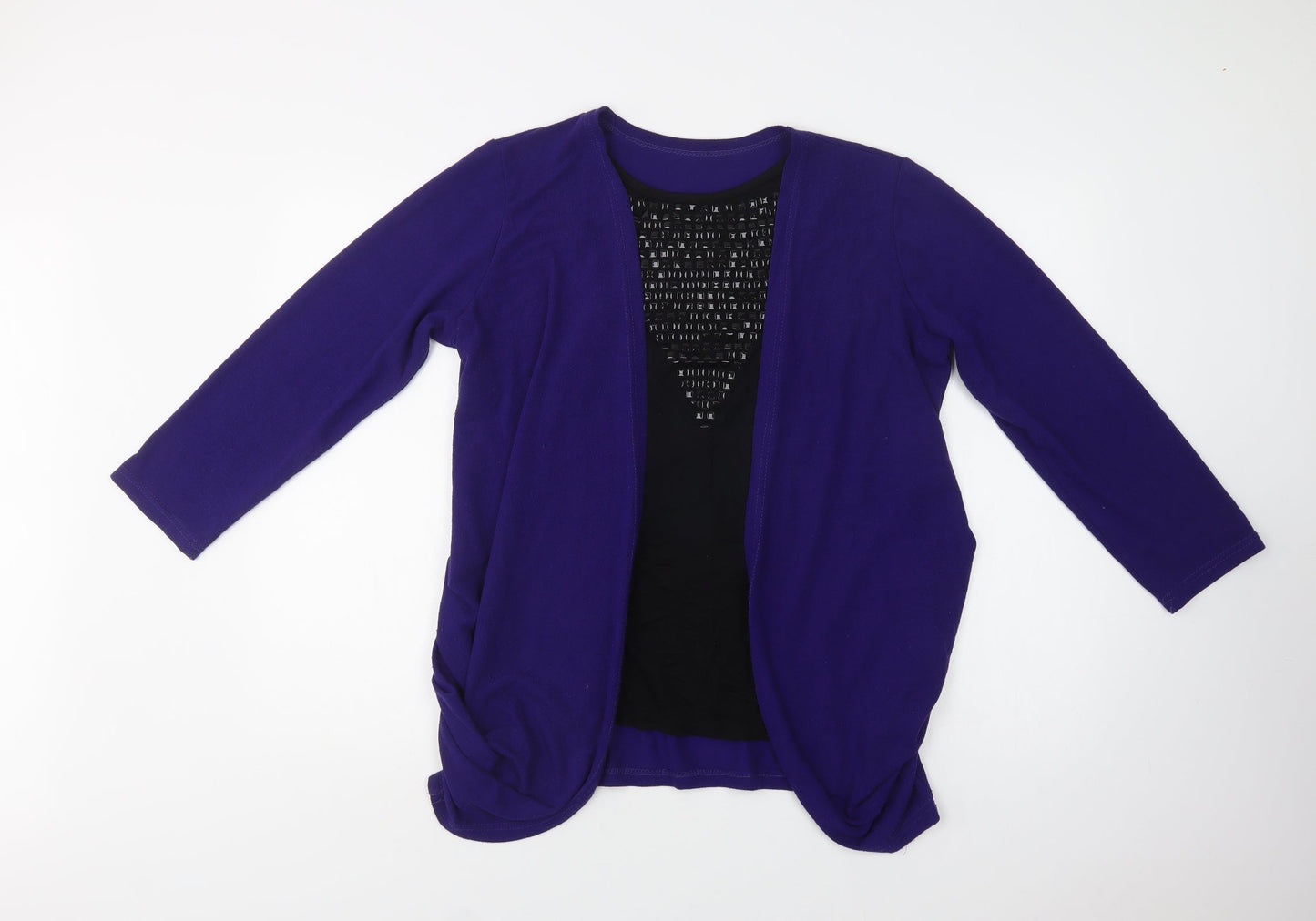 Womens UK Size L Preworn Purple Cardigan Jumper