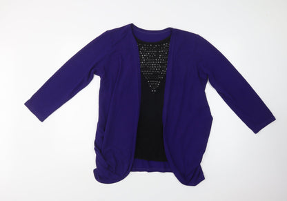 Womens UK Size L Preworn Purple Cardigan Jumper