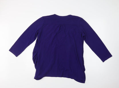 Womens UK Size L Preworn Purple Cardigan Jumper