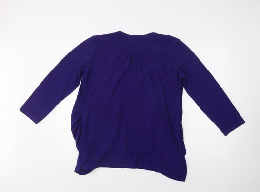 Womens UK Size L Preworn Purple Cardigan Jumper