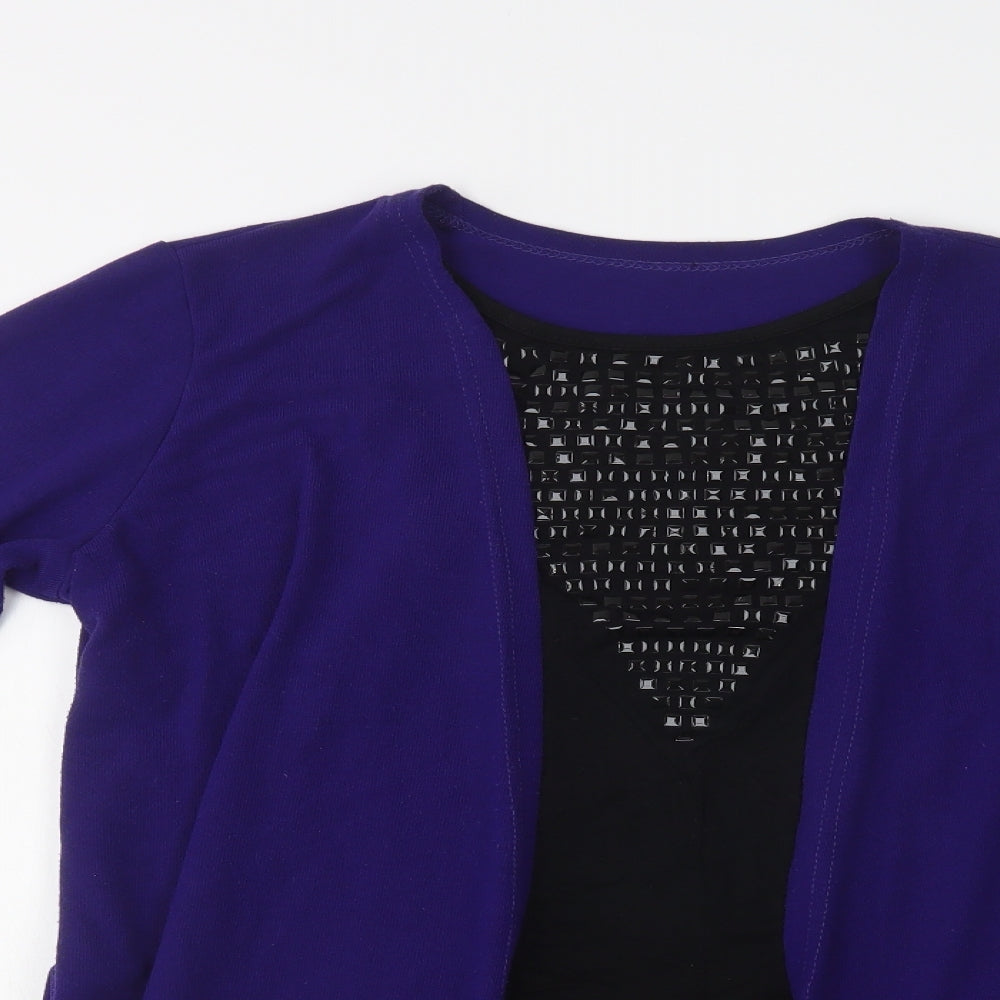 Womens UK Size L Preworn Purple Cardigan Jumper