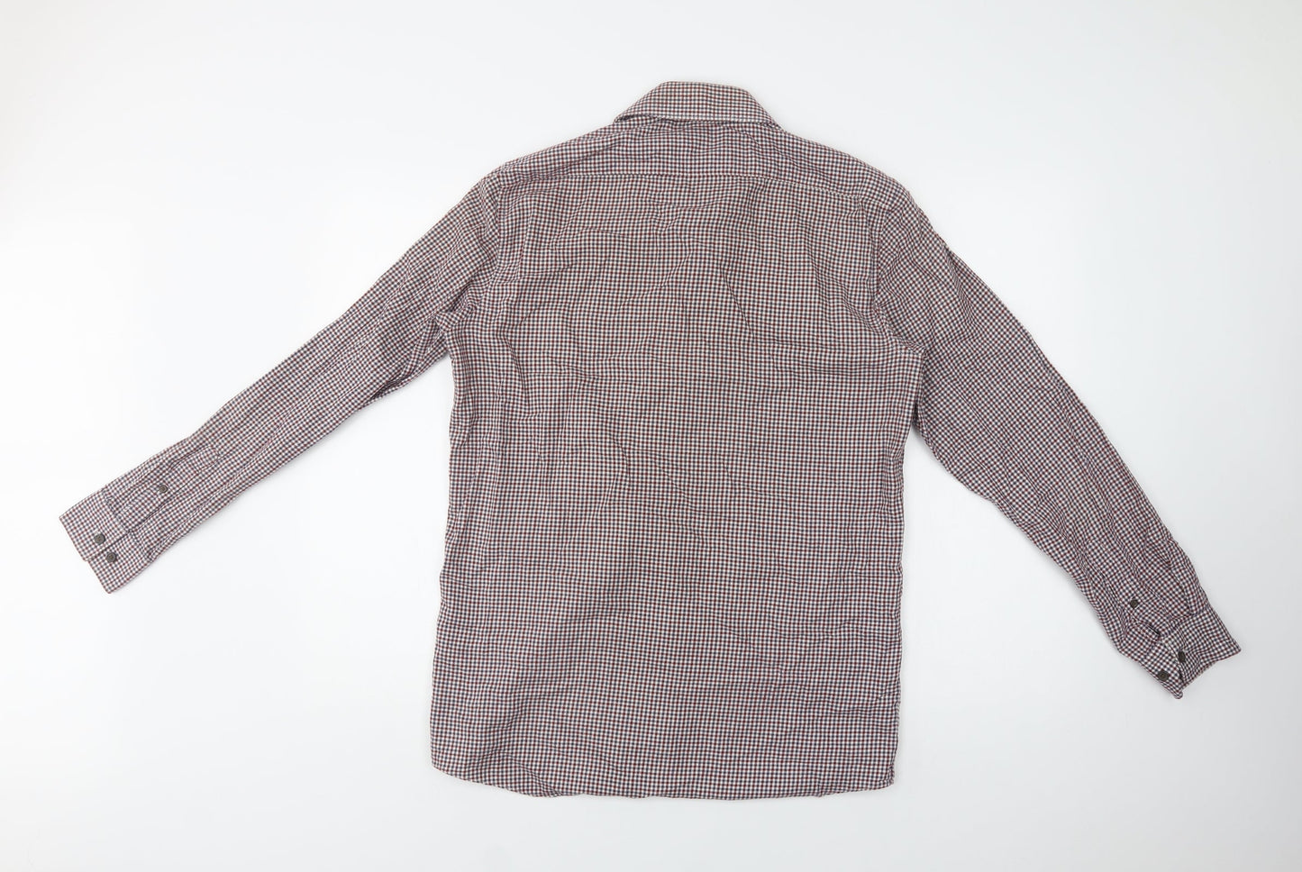Mens UK Size 15 Matalan Red  Button-Up Long Sleeve Casual Shirt