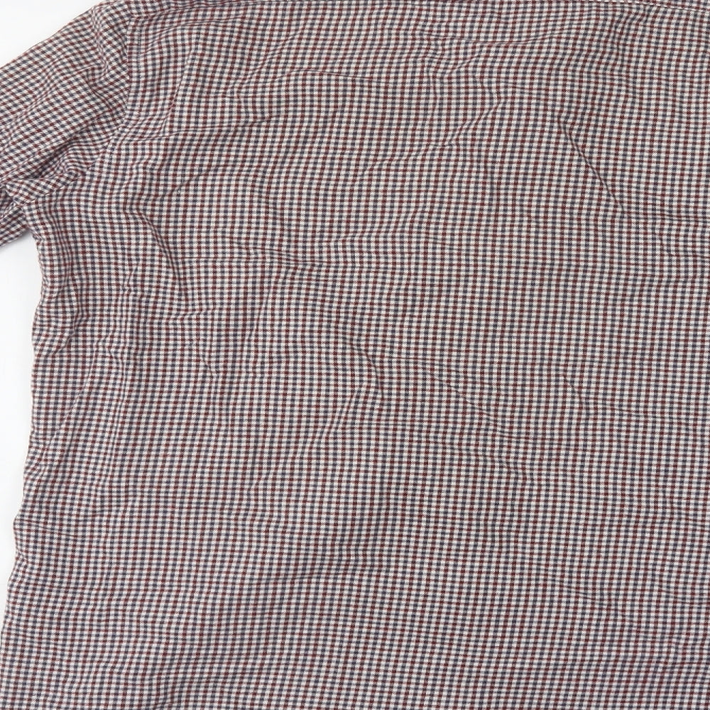 Mens UK Size 15 Matalan Red  Button-Up Long Sleeve Casual Shirt