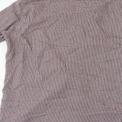 Mens UK Size 15 Matalan Red  Button-Up Long Sleeve Casual Shirt