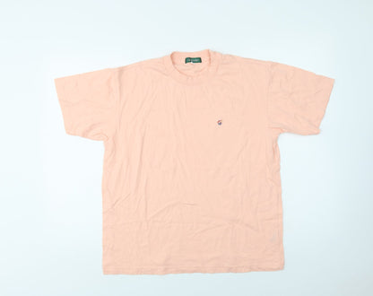 Giordano Mens Pink  Cotton  T-Shirt Size S Crew Neck