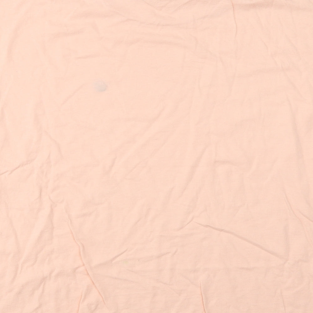 Giordano Mens Pink  Cotton  T-Shirt Size S Crew Neck