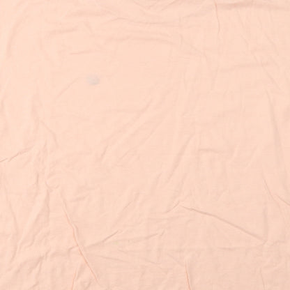 Giordano Mens Pink  Cotton  T-Shirt Size S Crew Neck