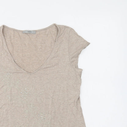 Womens UK Size 10 M&S Beige Basic Blouse
