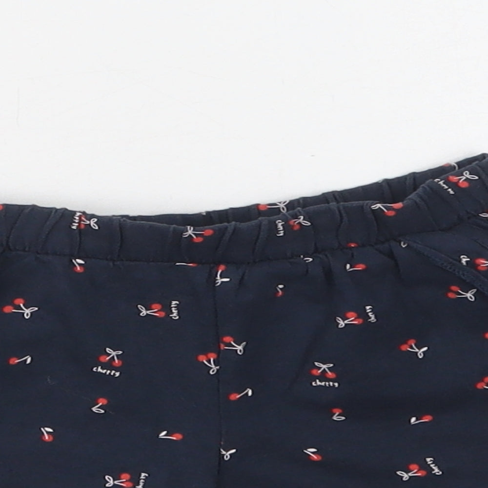 Mothercare Girls Blue Geometric Cotton Bermuda Shorts Size 4-5 Years  Regular  - Cherry Print