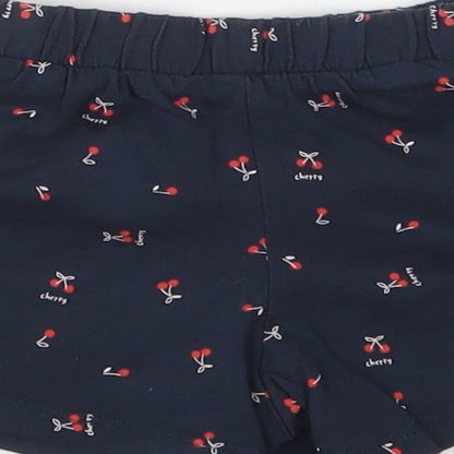 Mothercare Girls Blue Geometric Cotton Bermuda Shorts Size 4-5 Years  Regular  - Cherry Print
