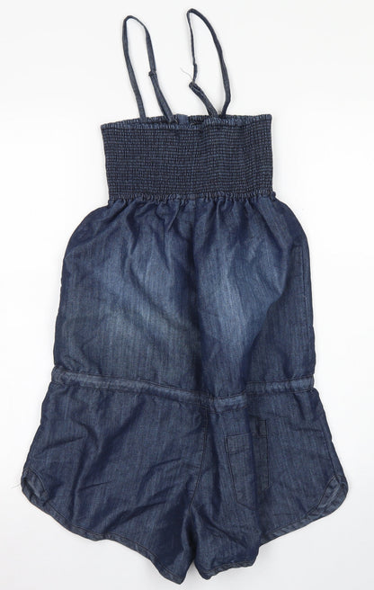 Denim Co Womens Blue  Cotton Playsuit One-Piece Size 8