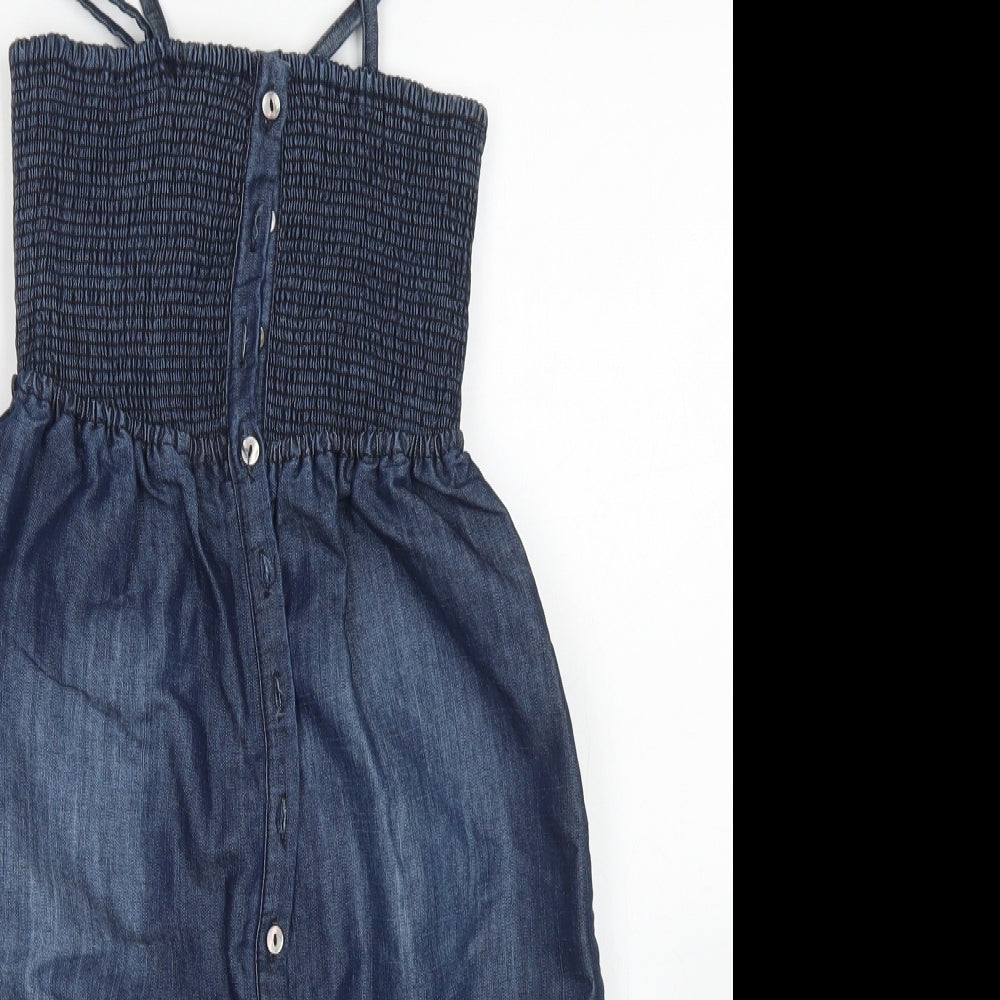 Denim Co Womens Blue  Cotton Playsuit One-Piece Size 8