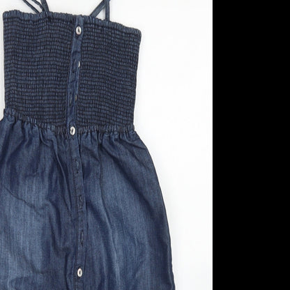 Denim Co Womens Blue  Cotton Playsuit One-Piece Size 8