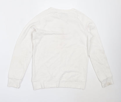 Primark Girls White  Cotton Pullover Sweatshirt Size 12-13 Years