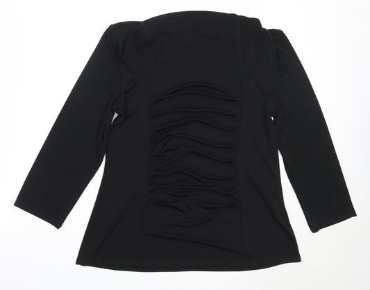 Womens UK Size 14 Saloos Black Basic Blouse