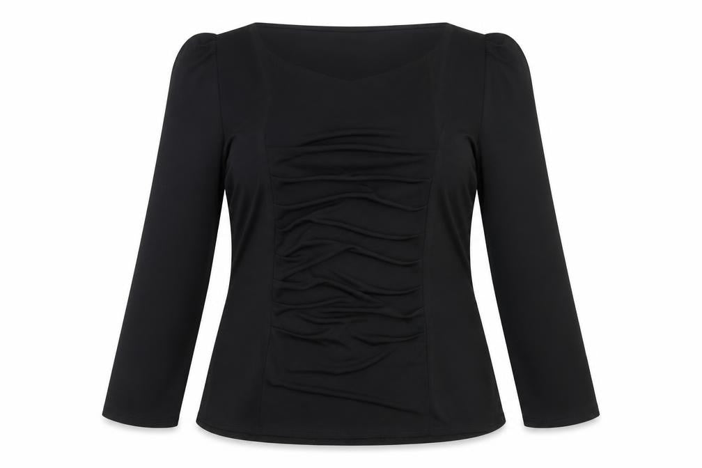 Womens UK Size 14 Saloos Black Basic Blouse