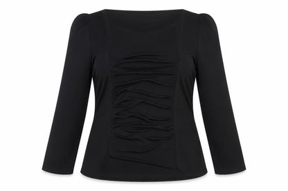 Womens UK Size 14 Saloos Black Basic Blouse