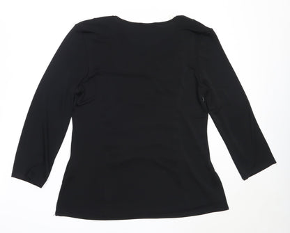 Womens UK Size 14 Saloos Black Basic Blouse
