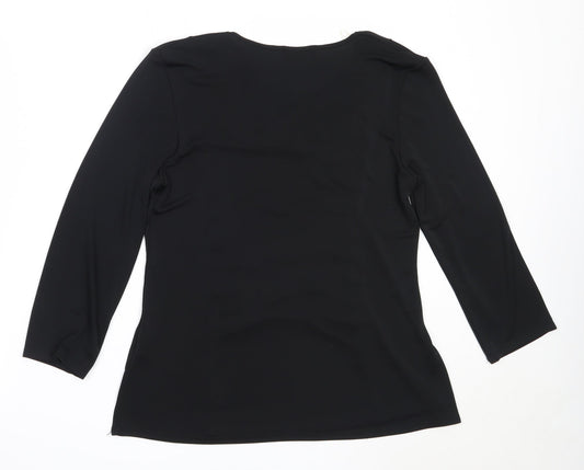 Womens UK Size 14 Saloos Black Basic Blouse