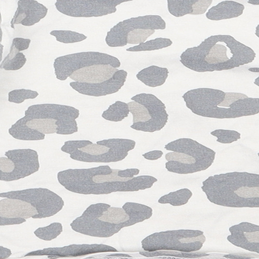 TU Girls Grey Animal Print Cotton Basic T-Shirt Size 6-9 Months Round Neck