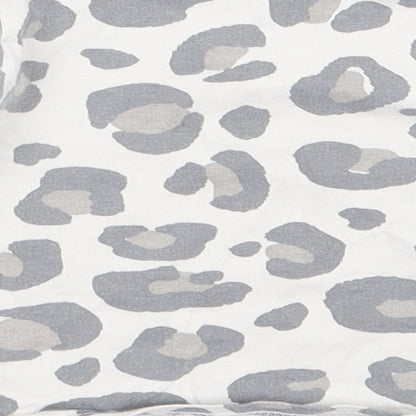 TU Girls Grey Animal Print Cotton Basic T-Shirt Size 6-9 Months Round Neck