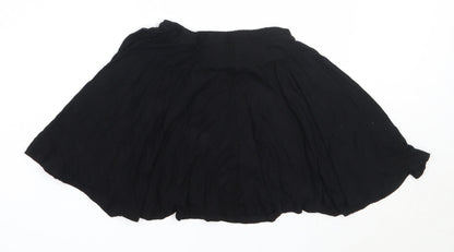 Miss Evie Girls Black  Viscose Flare Skirt Size 9-10 Years  Regular