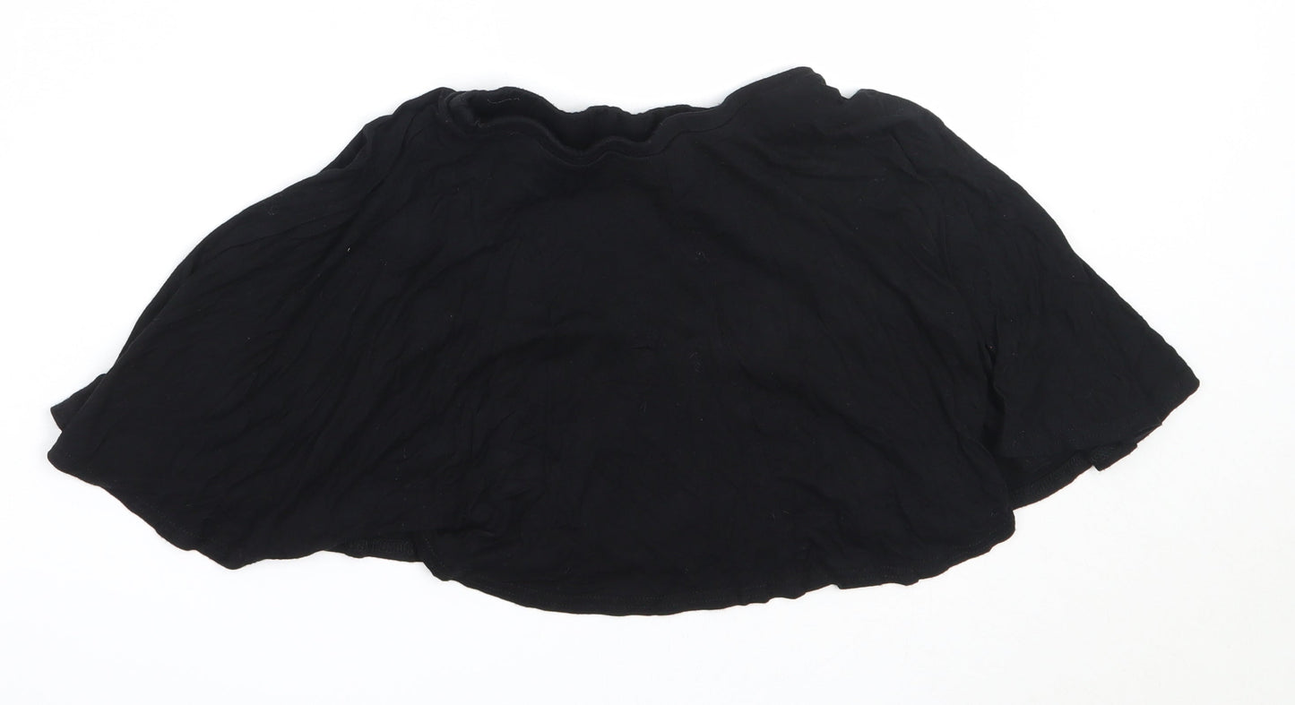 Miss Evie Girls Black  Viscose Flare Skirt Size 9-10 Years  Regular