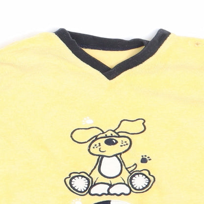 George Boys Yellow  Cotton Basic T-Shirt Size 6-9 Months V-Neck