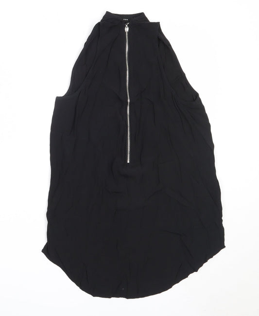 New Look Womens Black  Viscose Basic Blouse Size 10 Round Neck
