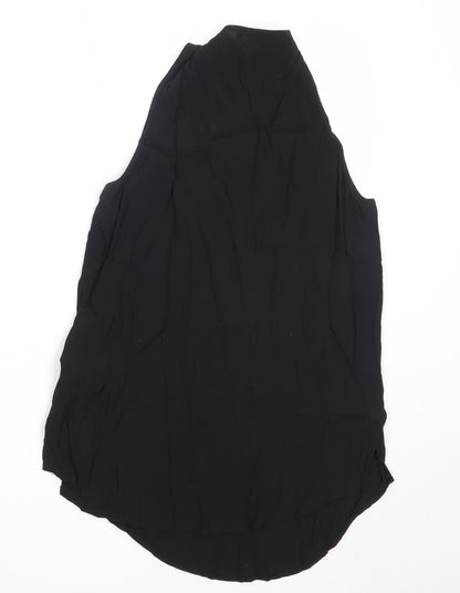 New Look Womens Black  Viscose Basic Blouse Size 10 Round Neck